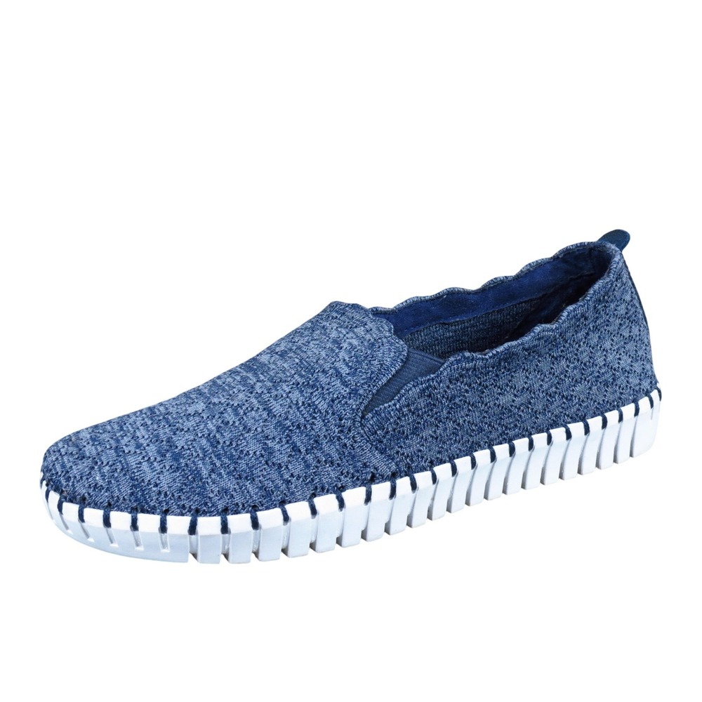 Skechers Sepulveda BLVD Sentimental Womens Slip On Size 8 Casual Navy Knit Flat
